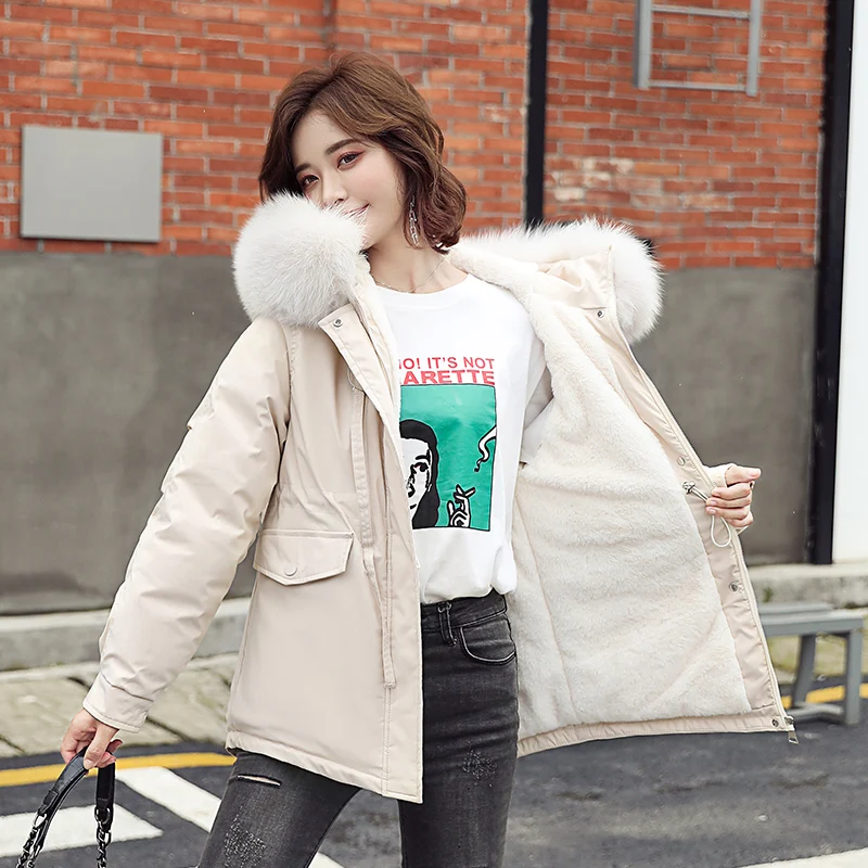 New Women Fur Lining Coat Winter Warm Velvet Thicken Faux Fur Coats Winter Parka Female Solid Hooded Women Winter Jacket Outwear
New Women Fur Lining Coat Winter Warm Velvet Thicken Faux Fur Coats Winter Parka Female Solid Hooded Women Winter Jacket Outwear