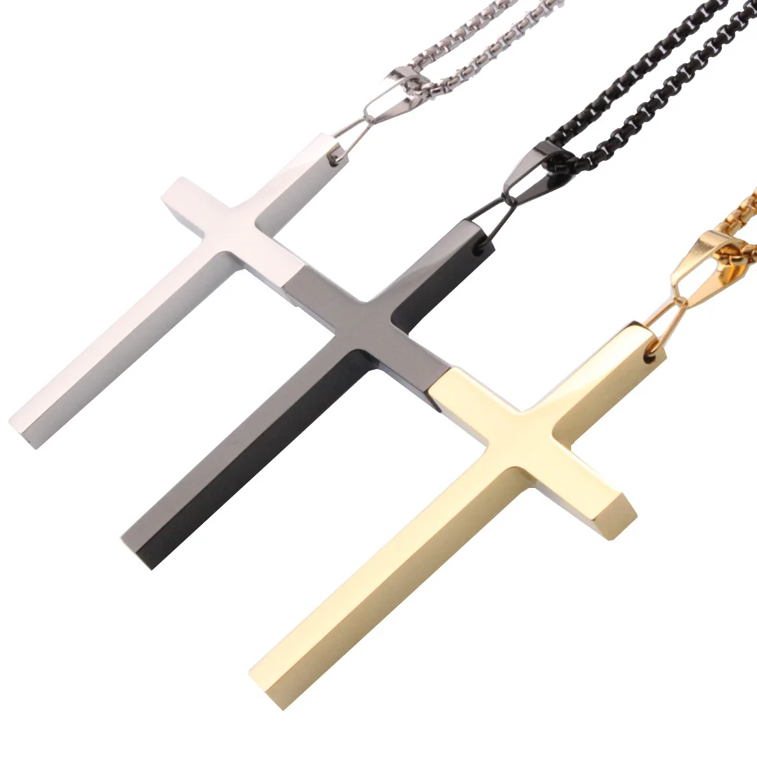 New Arrive Stainless Steel Smooth Cross Men's Boy's Women's Fashion Jewelry Pendant Necklace With Free Box Link Chain 24inch
New Arrive Stainless Steel Smooth Cross Men's Boy's Women's Fashion Jewelry Pendant Necklace With Free Box Link Chain 24inch