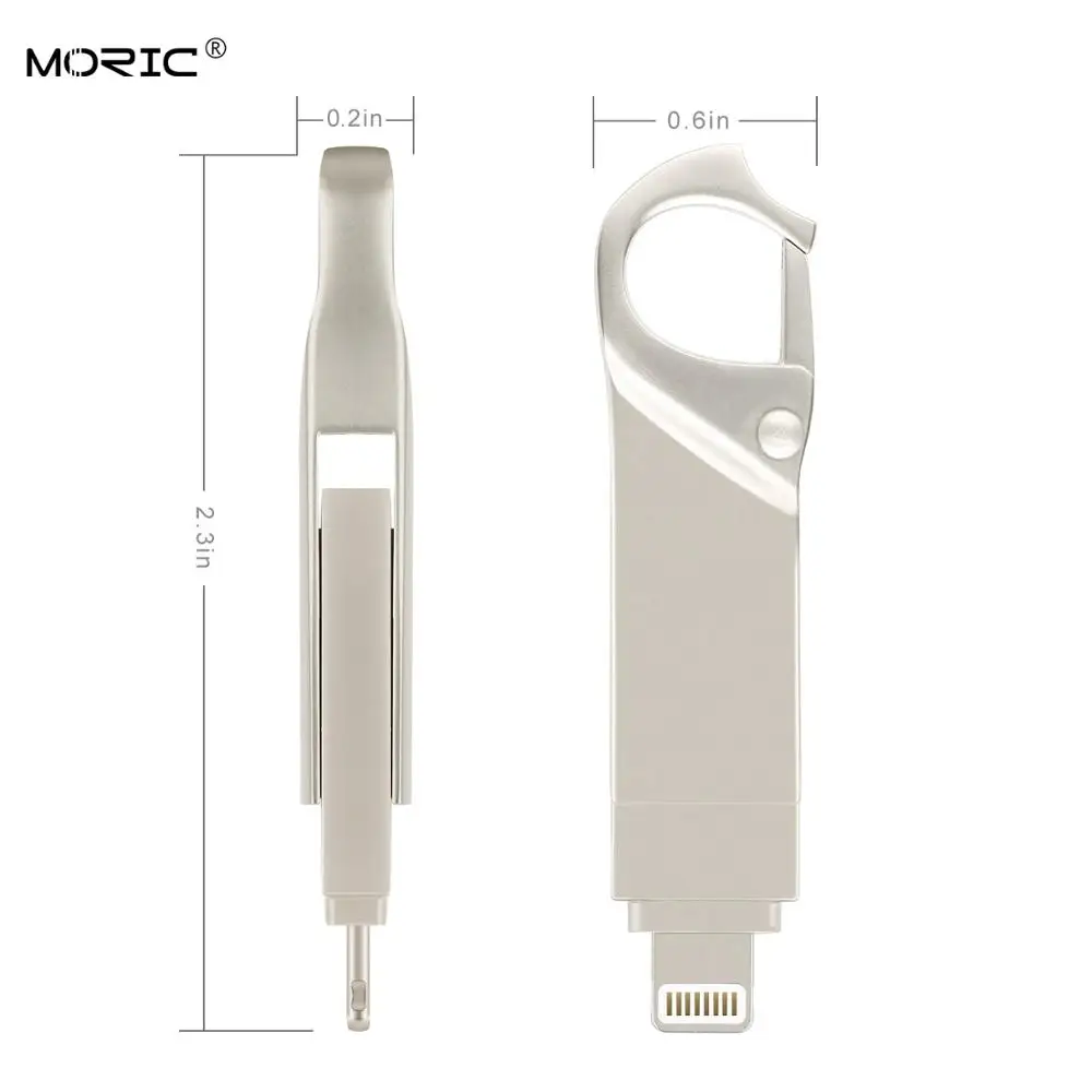 Фото USB флеш накопитель Crazy hot 2 в 1 OTG для iphone 32 ГБ 8 16 металлический pedrive 64 - купить