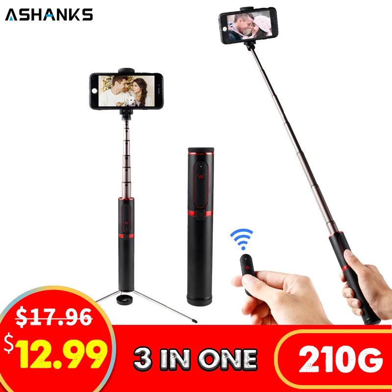 ASHANKS Bluetooth селфи палка мини штатив 3 в 1 монопод беспроводной дистанционный затвор