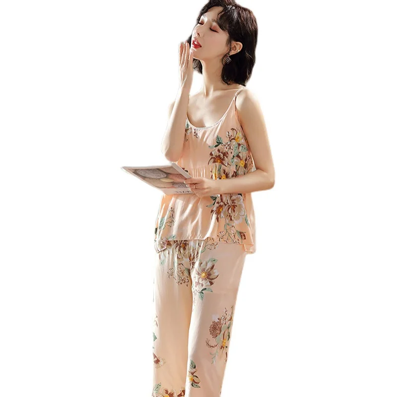 Poplin Pajamas Female Summer Thin Three-Piece Suit Japanese Cute Rayon Spring and Autumn Long Sleeve Cotton Silk Home Clothing
Poplin Pajamas Female Summer Thin Three-Piece Suit Japanese Cute Rayon Spring and Autumn Long Sleeve Cotton Silk Home Clothing