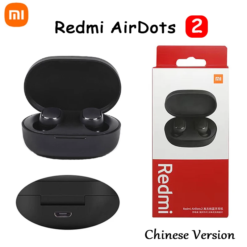 Newest Original Xiaomi Redmi AirDots 2 S TWS Headset Wireless Bluetooth Mic Handsfree Earbuds AI Control Noise Reduction | Электроника