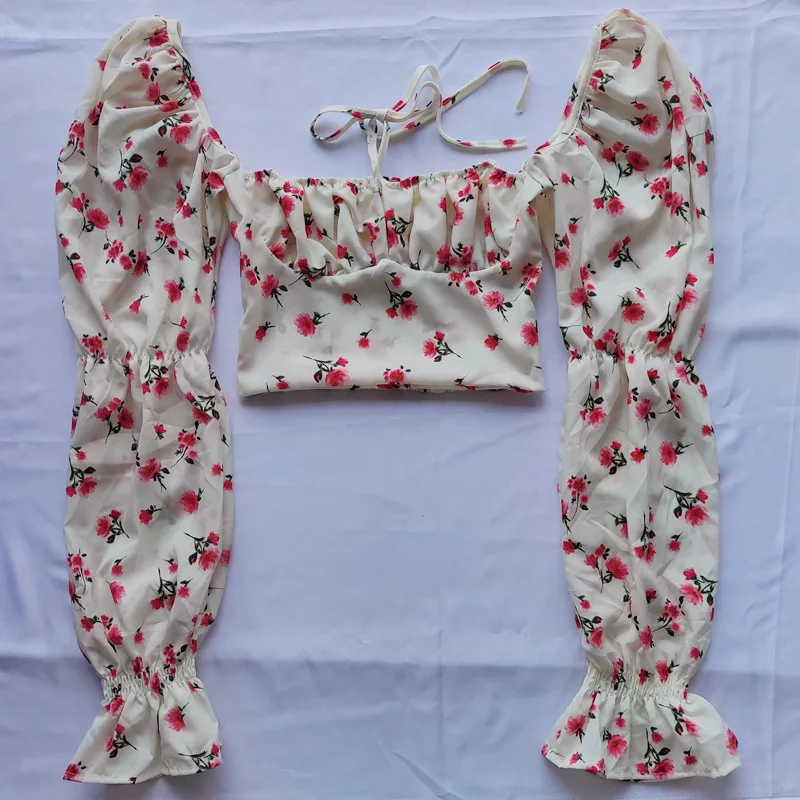 Women Party Girls Tide Square Collar Tie Corset Tops Elegant Floral Printed Puff Long Sleeve Sexy Club Cropped T-Shirt Top
Women Party Girls Tide Square Collar Tie Corset Tops Elegant Floral Printed Puff Long Sleeve Sexy Club Cropped T-Shirt Top