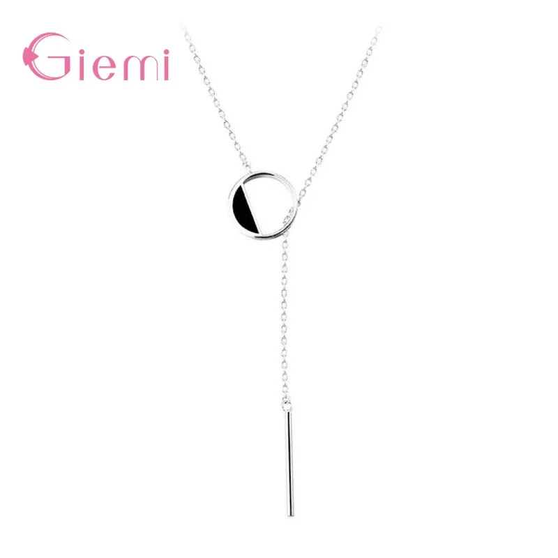New 925 Sterling Silver Geometric Circle Tassel Bar Pendant Necklace For Women Girl Simple Clavicle Chain Fine Jewelry Gift
New 925 Sterling Silver Geometric Circle Tassel Bar Pendant Necklace For Women Girl Simple Clavicle Chain Fine Jewelry Gift