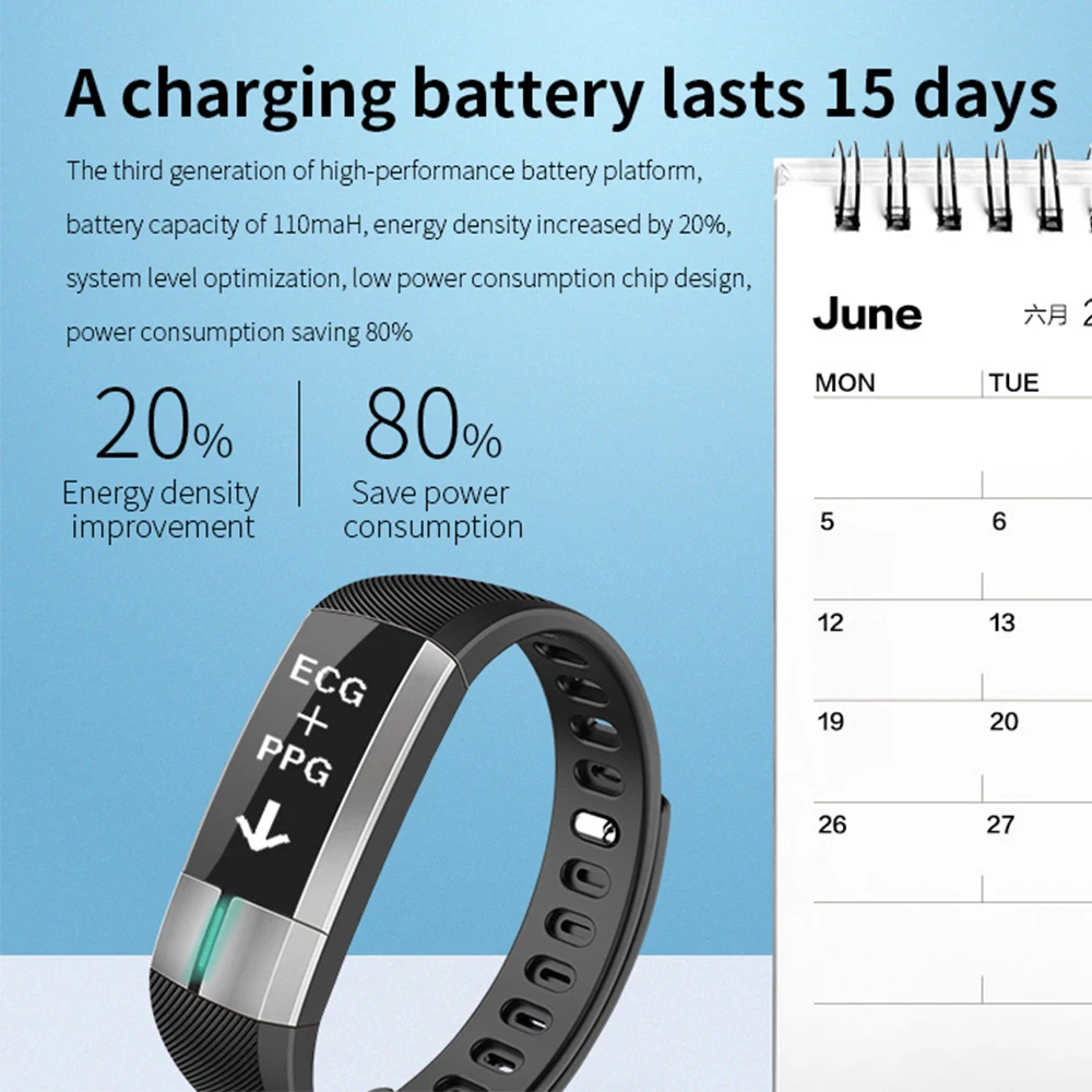 G20 ECG Heart Rate Tracker Smart Bracelet IP67 Waterproof Step Count Blood Pressure Monitoring Running Sport Fitness Tracker
G20 ECG Heart Rate Tracker Smart Bracelet IP67 Waterproof Step Count Blood Pressure Monitoring Running Sport Fitness Tracker