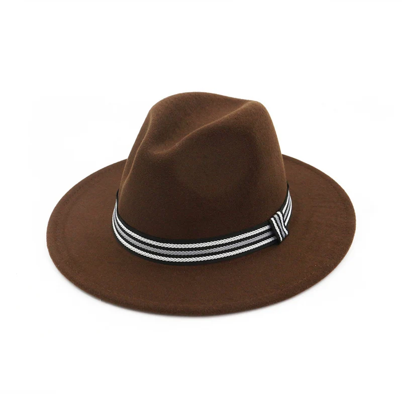 Vintage Flat Brim Women Men Wool Felt Formal Party Jazz Trilby Fedora Hat with Striped Ribbon Winter Spring Lady Jazz Cap Hat
Vintage Flat Brim Women Men Wool Felt Formal Party Jazz Trilby Fedora Hat with Striped Ribbon Winter Spring Lady Jazz Cap Hat