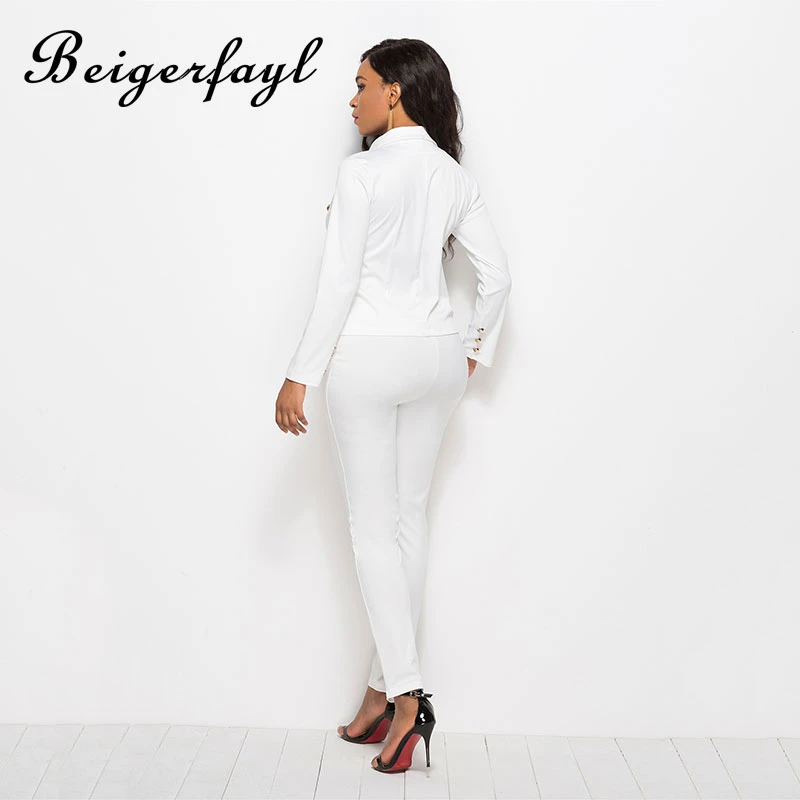 Beigerfayl женская одежда 2019 НОВЫЕ шикарные офисные женские костюмы черные белые два