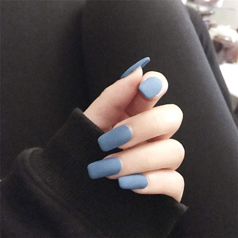 24pcs/box Matte Blue Fake Nails with Glue Long Detachable French Tips Stick on Presson Full Cover Nail Coffin False Nails Art
24pcs/box Matte Blue Fake Nails with Glue Long Detachable French Tips Stick on Presson Full Cover Nail Coffin False Nails Art