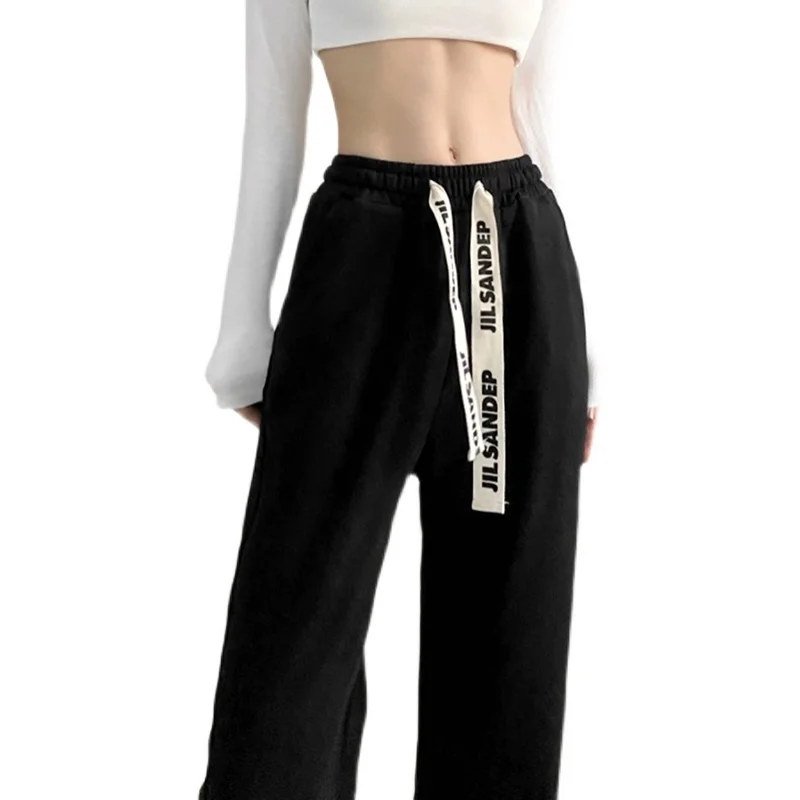 Женские винтажные брюки на завязках Kywommnz, повседневные брюки с высокой талией, тонкие прямые брюки с разрезом, осень 2021, E4163 
Женские винтажные брюки на завязках Kywommnz, повседневные брюки с высокой талией, тонкие прямые брюки с разрезом, осень 2021, E4163