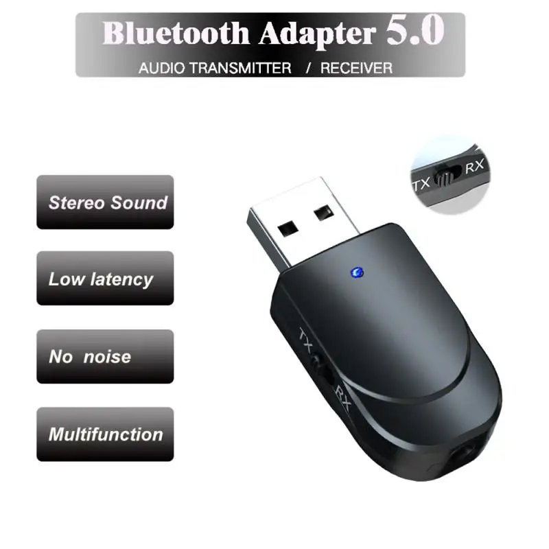 USB Bluetooth 5 0 аудио приемник передатчик мини стерео AUX RCA разъем 3 мм для ТВ ПК