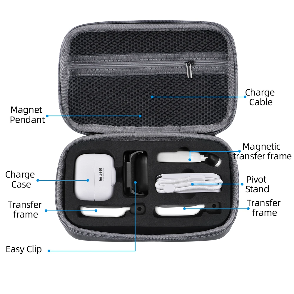 Portable storage bag hand bag carrying case for Insta360 GO 2 camera Black and Grey Colors Optional
Portable storage bag hand bag carrying case for Insta360 GO 2 camera Black and Grey Colors Optional