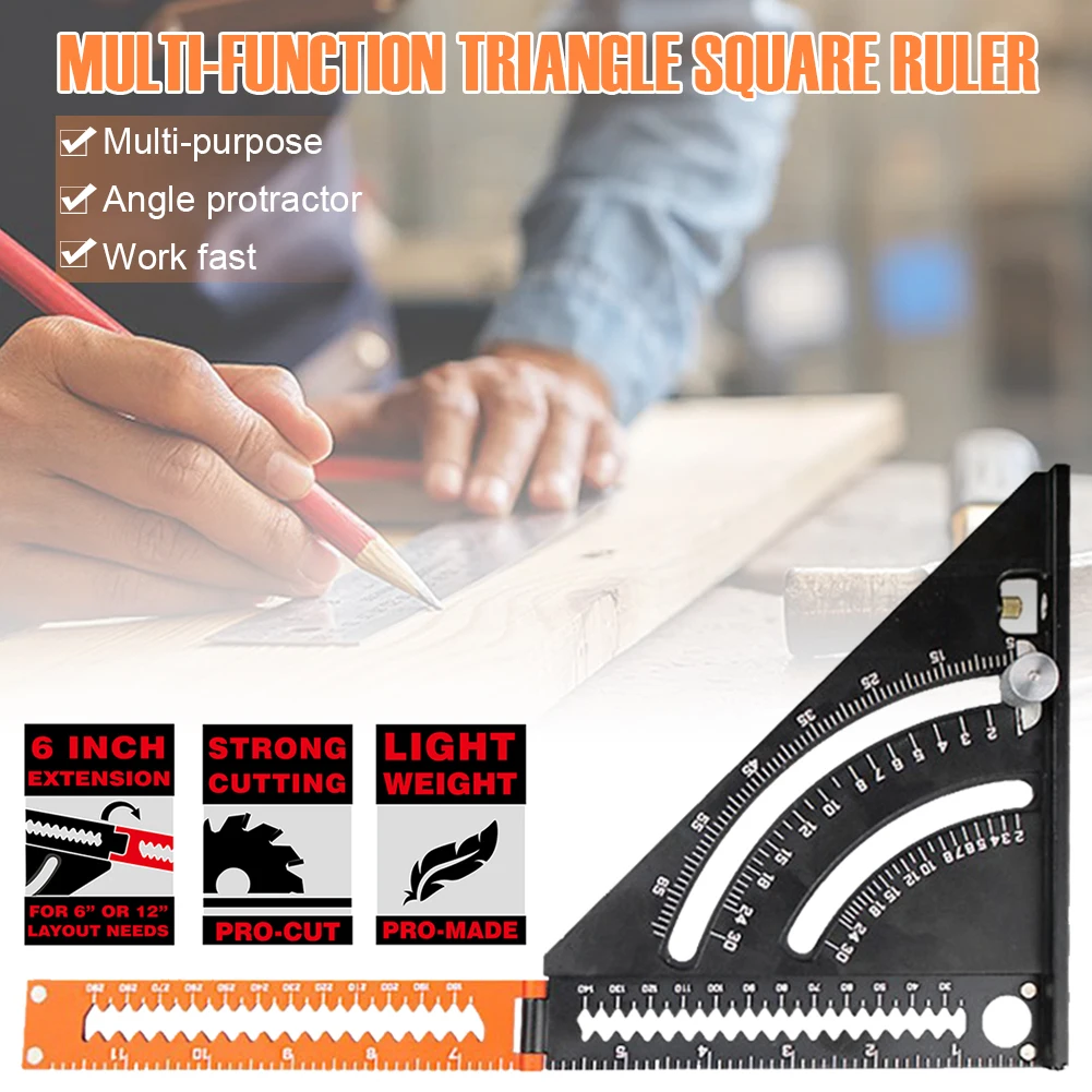 Folding Triangle Square Ruler Goniometer Speed Square Extendable Layout Tool Measuring Tool for Carpentry Construction
Folding Triangle Square Ruler Goniometer Speed Square Extendable Layout Tool Measuring Tool for Carpentry Construction