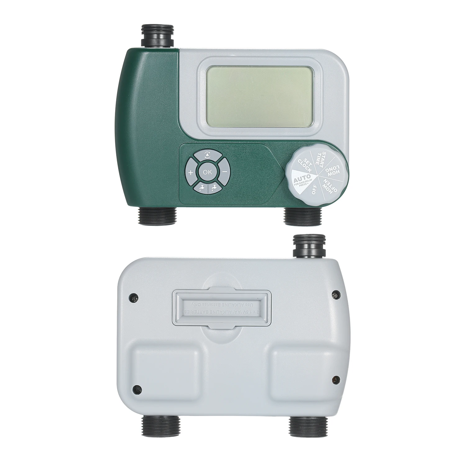 Programmable Digital Hose Faucet Timer Battery Operated Automatic Watering Sprinkler System Irrigation Controller with 2 Outlet
Programmable Digital Hose Faucet Timer Battery Operated Automatic Watering Sprinkler System Irrigation Controller with 2 Outlet