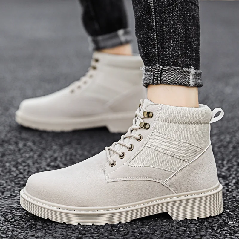 

Coturno Women Martins Leather Shoes High Top Fashion Winter Warm Snow Shoes Dr. Motorcycle Ankle Boots Couple Unisex Doc Boots