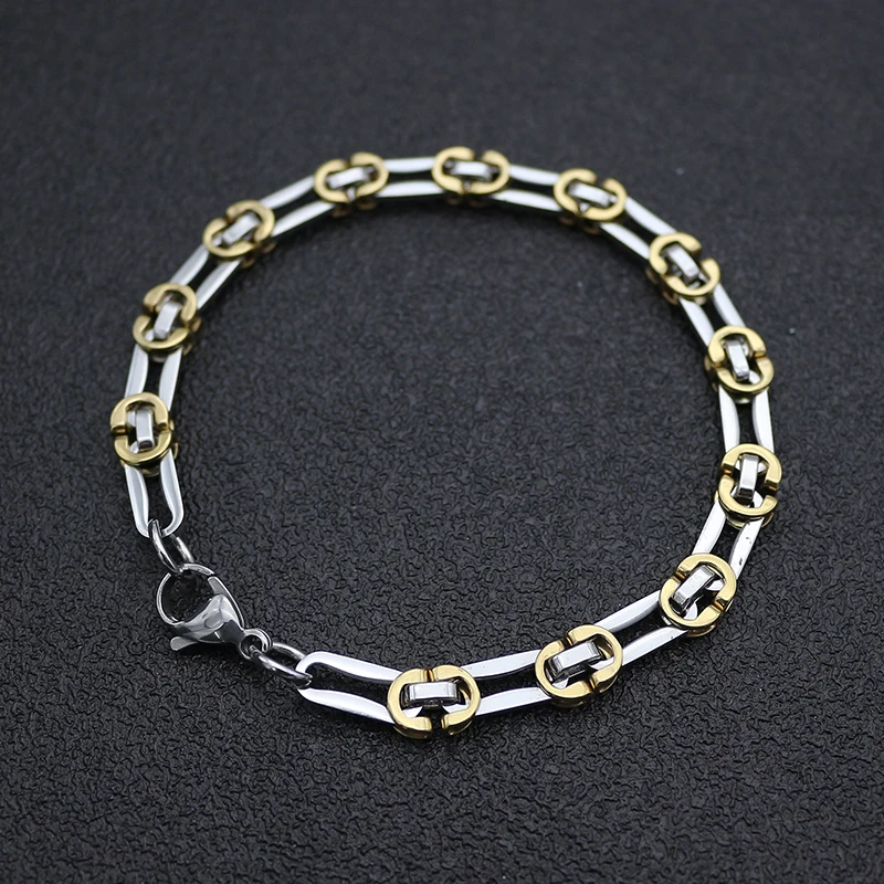 New Arrivals Women Bracelet 21.50CM Chains & Links Bracelet Stainless Steel Gold&Steel Charm Bracelet For Men Male Wholesale
New Arrivals Women Bracelet 21.50CM Chains & Links Bracelet Stainless Steel Gold&Steel Charm Bracelet For Men Male Wholesale