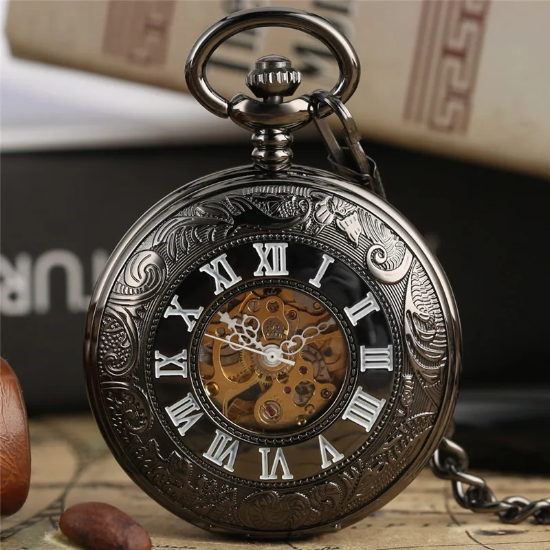 Retro Pocket Watch Carving Roman Numerals Hollow Automatic Mechanical Watches for Men Women Pendant Chain Collectable Clock
Retro Pocket Watch Carving Roman Numerals Hollow Automatic Mechanical Watches for Men Women Pendant Chain Collectable Clock