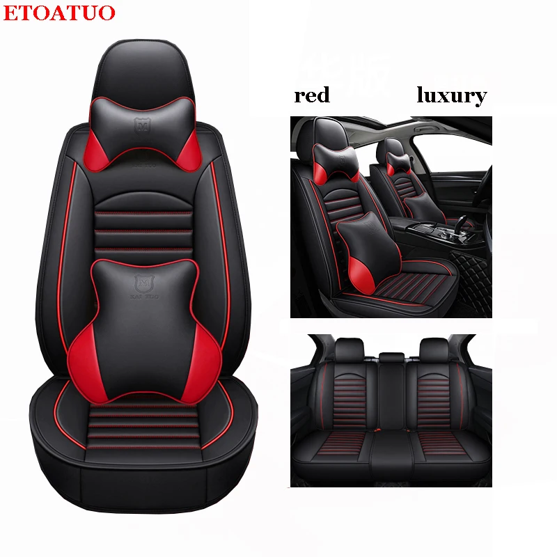 Универсальные кожаные чехлы для автомобильных сидений ETOATUO Volkswagen vw Skoda Toyota Subaru BMW