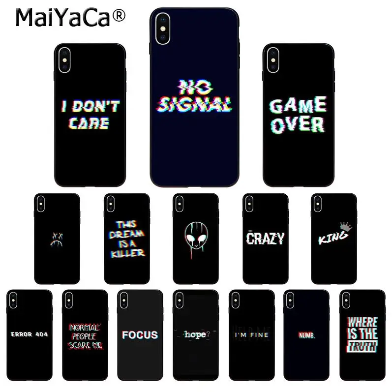 MaiYaCa Glitch no signal text pattern TPU Soft Phone Case for iPhone X XS MAX 6 6S 7 7plus 8 8Plus 5 5S XR 11 11pro max Cover
MaiYaCa Glitch no signal text pattern TPU Soft Phone Case for iPhone X XS MAX 6 6S 7 7plus 8 8Plus 5 5S XR 11 11pro max Cover