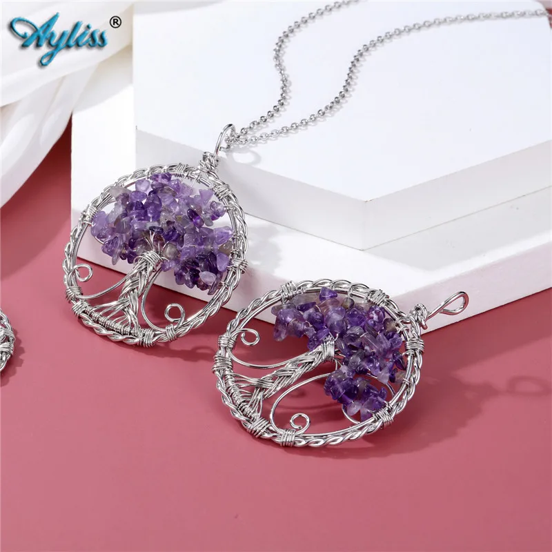 Ayliss Natural Chip Stones Crystal Tree of Life Necklace Wire Wrapped Copper Reiki Healing Gem Stone Pendant Necklaces Jewelry
Ayliss Natural Chip Stones Crystal Tree of Life Necklace Wire Wrapped Copper Reiki Healing Gem Stone Pendant Necklaces Jewelry
