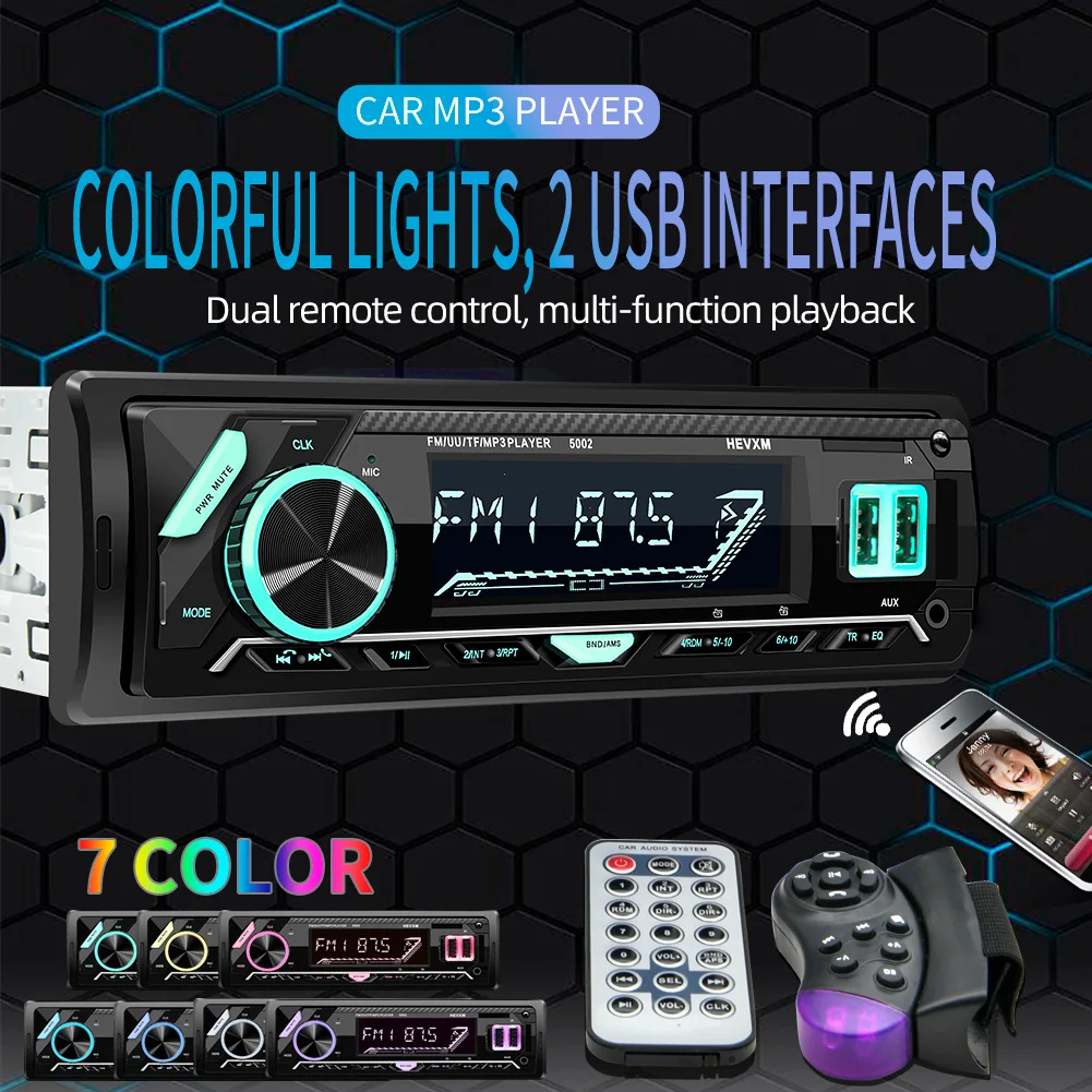 Single DIN Car Stereo Bluetooth-compatible USB Radio App Control Built-in Microphone Support Hands-free Calling Clock Indication
Single DIN Car Stereo Bluetooth-compatible USB Radio App Control Built-in Microphone Support Hands-free Calling Clock Indication