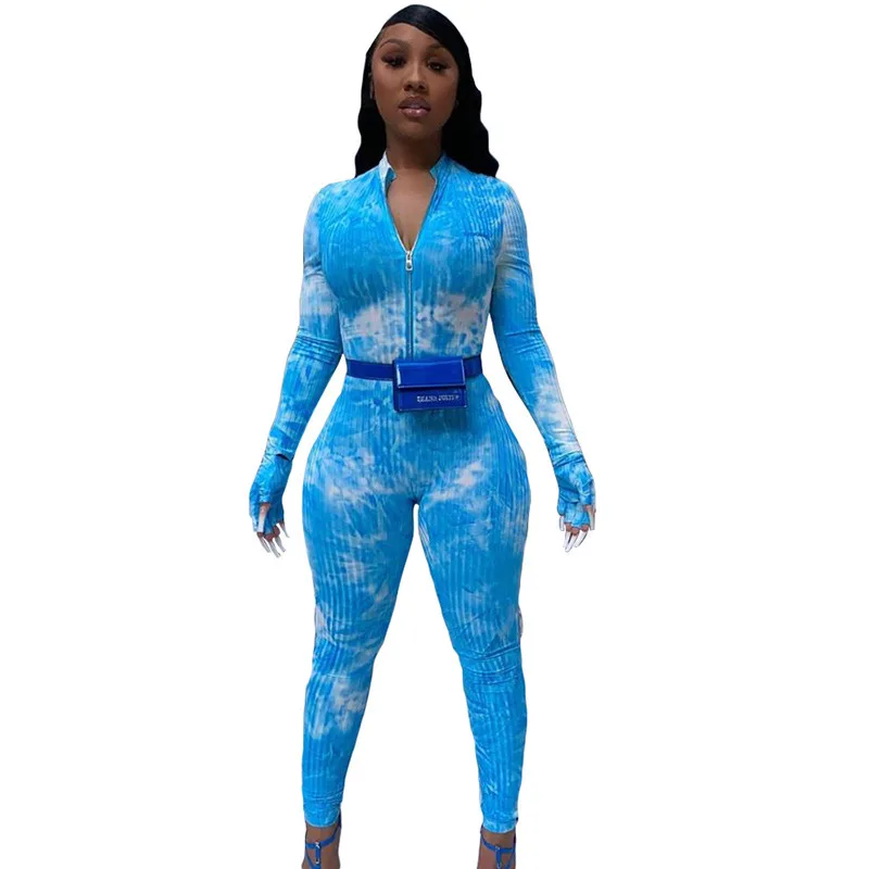 Tie Dye Printed Zipper Bodycon Rompers Womens Jumpsuit Long Sleeve Skinny Casual Sporty Workout Long Jumpsuits Fashion
Tie Dye Printed Zipper Bodycon Rompers Womens Jumpsuit Long Sleeve Skinny Casual Sporty Workout Long Jumpsuits Fashion
