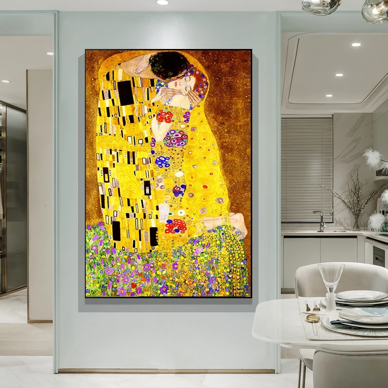 Famous Abstract Artist Gustav Klimt Kisses Abstract Oil Painting Canvas Printing Poster Modern Art Living Room Wall Painting
Famous Abstract Artist Gustav Klimt Kisses Abstract Oil Painting Canvas Printing Poster Modern Art Living Room Wall Painting