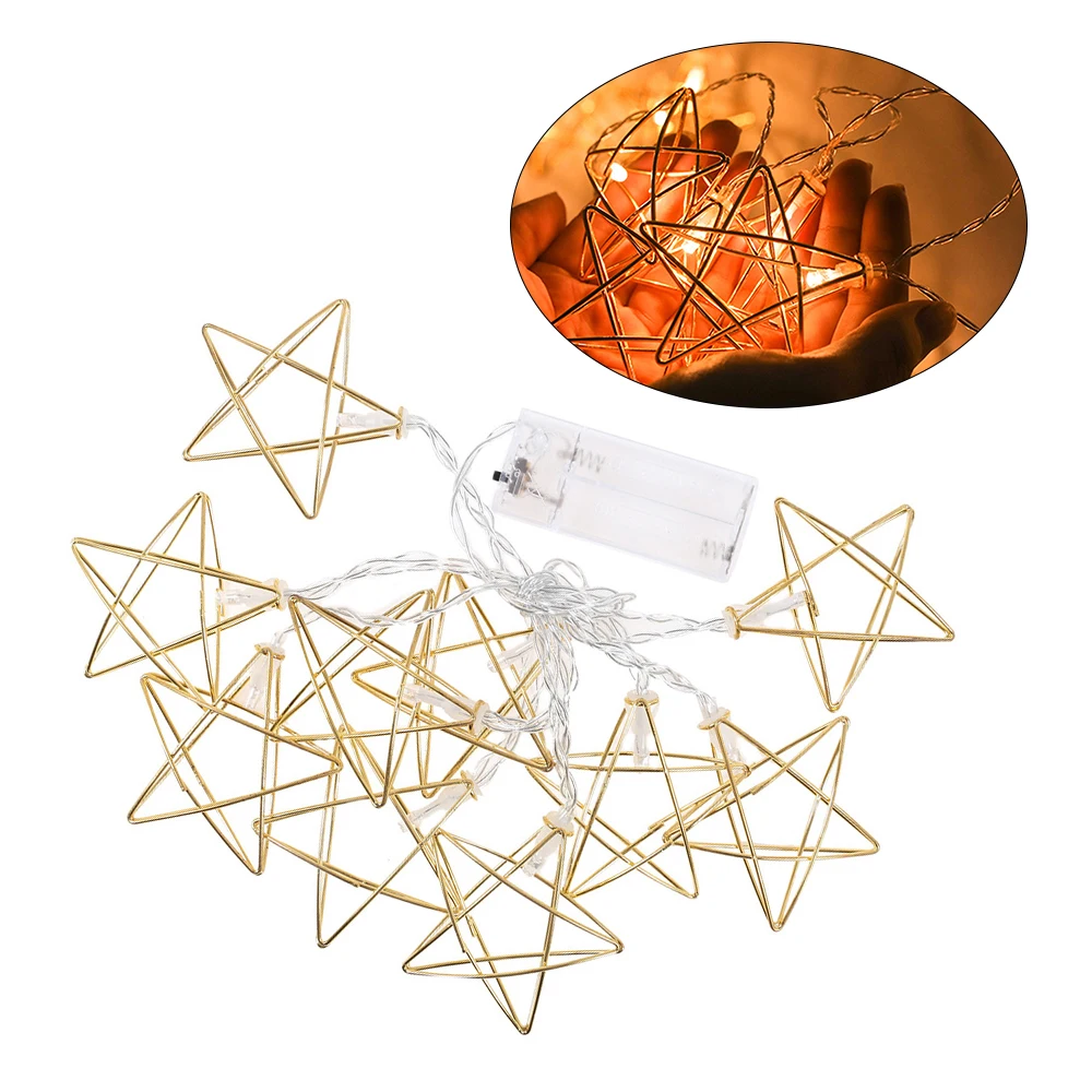 

1.5 Meters 10 LEDs Stars Fairy String Light 2 * AA B-attery Powered Cell Opertaed Flexible Bendable Foldable Design Warm White