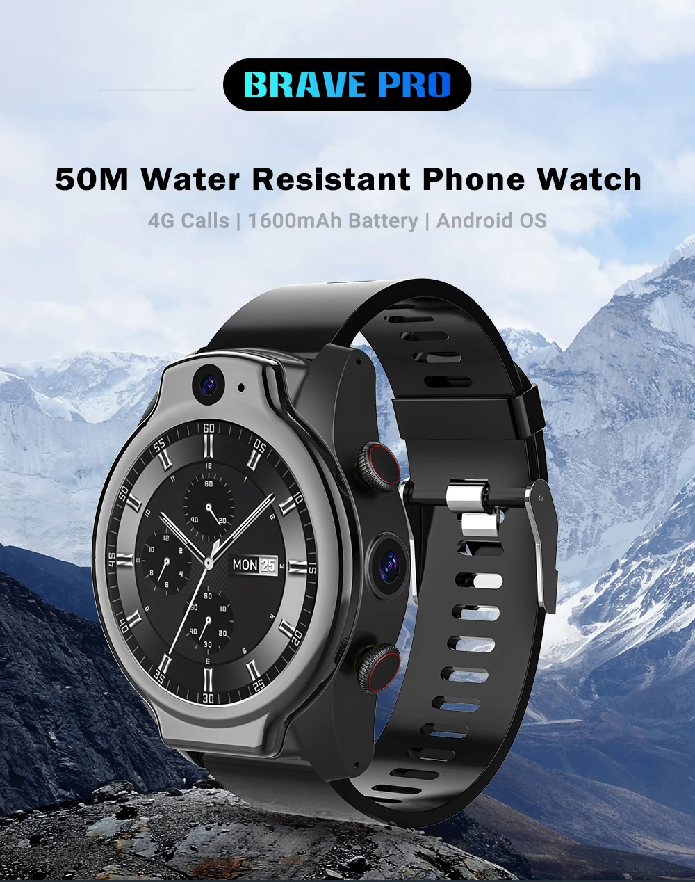 Brave Pro 5ATM 4G Smart Watch Men Watches Phone 4GB 64GB 13MP Dual Camera 1600mAh Face ID 1.69" GPS Smartwatch For Android IOS
Brave Pro 5ATM 4G Smart Watch Men Watches Phone 4GB 64GB 13MP Dual Camera 1600mAh Face ID 1.69" GPS Smartwatch For Android IOS