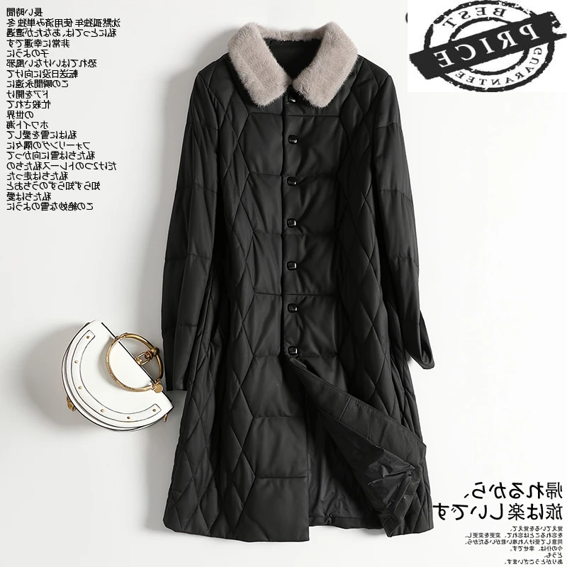 Winter Down Coat Women Natural Mink Fur Collar Real Leather Duck Down Jacket Famale Genuine Leather Jacket Top Hiver 2a50
Winter Down Coat Women Natural Mink Fur Collar Real Leather Duck Down Jacket Famale Genuine Leather Jacket Top Hiver 2a50