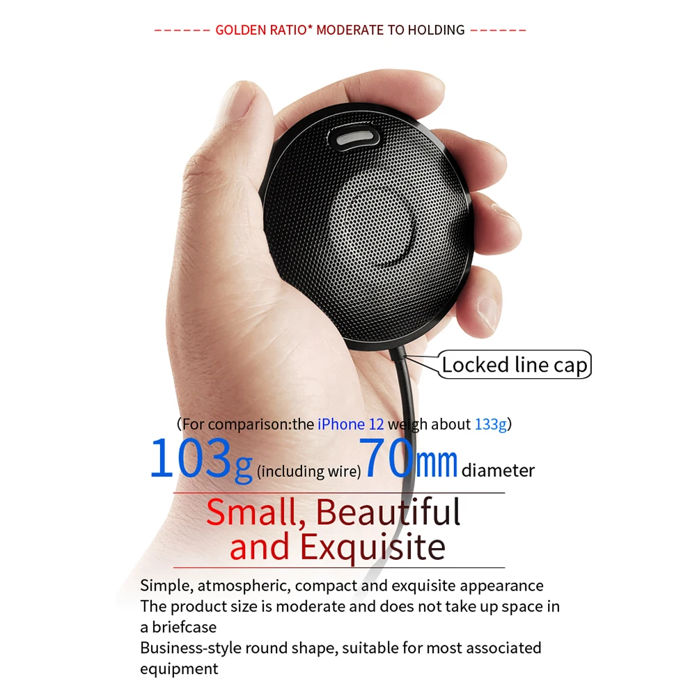 Conference Computer Microphone Omnidirectional Condenser Desktop Wired Microphone Gravity Sensor Mute Function Plug and Play
Conference Computer Microphone Omnidirectional Condenser Desktop Wired Microphone Gravity Sensor Mute Function Plug and Play