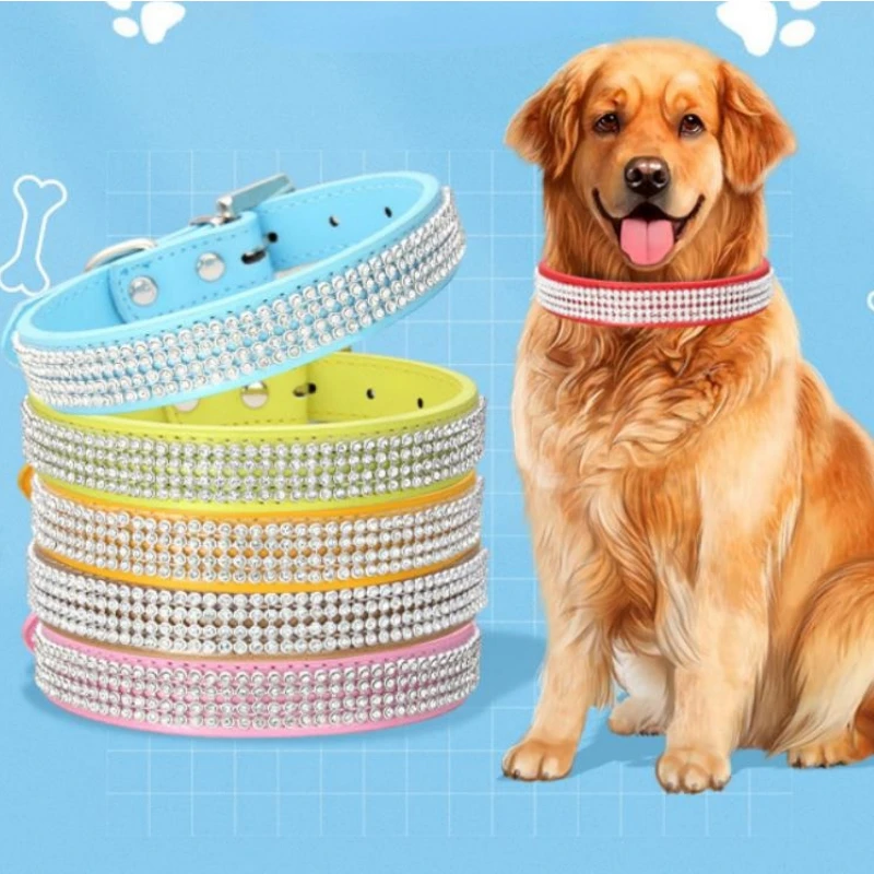 Bling Rhinestone Dog Collar Adjustable PU Leather Cat Collar Crystal Puppy Necklace for Small Medium Dog Chihuahua Pug Yorkshire
Bling Rhinestone Dog Collar Adjustable PU Leather Cat Collar Crystal Puppy Necklace for Small Medium Dog Chihuahua Pug Yorkshire