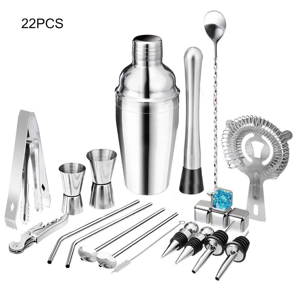 22Pcs Cocktail Shaker 550ml/750ml Stainless Steel Wine Martini Boston Shaker Mixer For Bar Party Bartender Tools Bar Accessories
22Pcs Cocktail Shaker 550ml/750ml Stainless Steel Wine Martini Boston Shaker Mixer For Bar Party Bartender Tools Bar Accessories