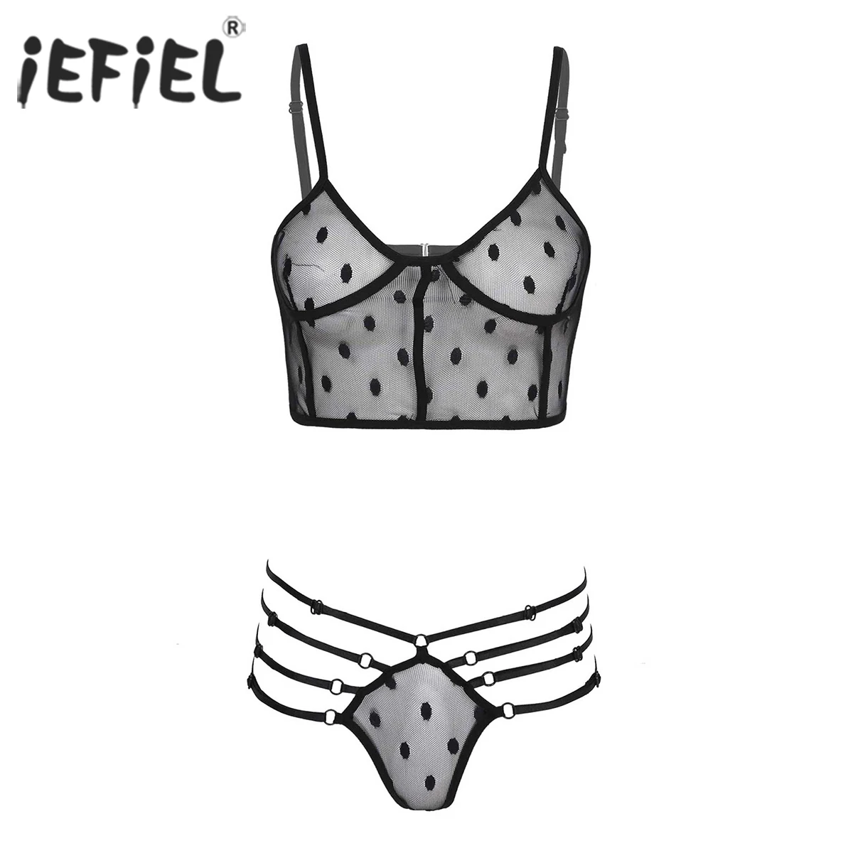 Women See-Through Mesh Lingerie Sets Hallow Out Bra Tops with Dot G-string Briefs Underwear Ladies Exotic Apparel for Nightclub
Women See-Through Mesh Lingerie Sets Hallow Out Bra Tops with Dot G-string Briefs Underwear Ladies Exotic Apparel for Nightclub