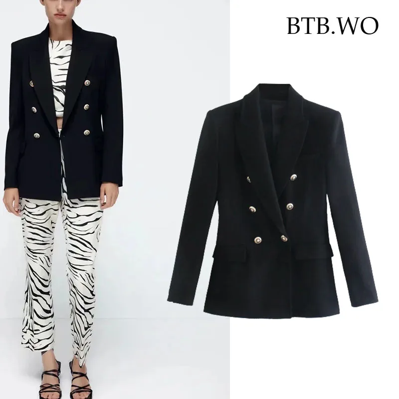 BTB.WO Za 2021 Women Fashion Office Wear Double Breasted Blazer Coat Vintage Long Sleeve Welt Pockets Female Outerwear Chic
BTB.WO Za 2021 Women Fashion Office Wear Double Breasted Blazer Coat Vintage Long Sleeve Welt Pockets Female Outerwear Chic