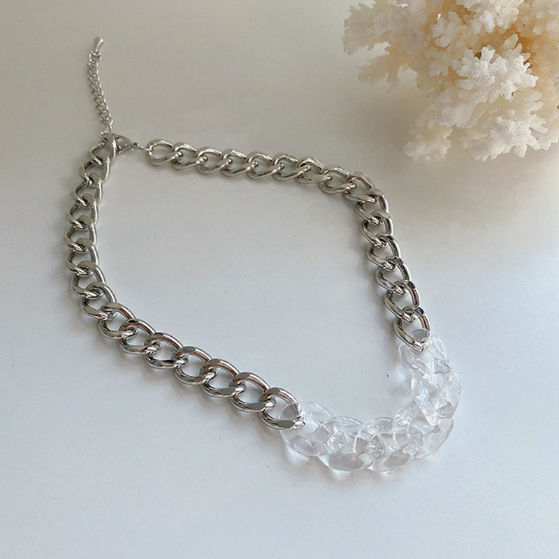 Peri'sBox Gold Silver Color Mixed Chunky Chain Necklaces Transparent Acrylic Necklaces for Women Minimalist Choker Necklace 2020
Peri'sBox Gold Silver Color Mixed Chunky Chain Necklaces Transparent Acrylic Necklaces for Women Minimalist Choker Necklace 2020