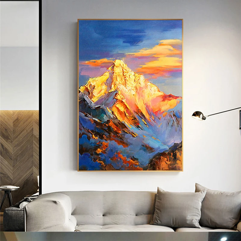 100% Hand Painted Golden Mountain Peak Oil Painting On Canvas Wall Art Frameless Picture Decoration For Live Room Home Deco Gift
100% Hand Painted Golden Mountain Peak Oil Painting On Canvas Wall Art Frameless Picture Decoration For Live Room Home Deco Gift