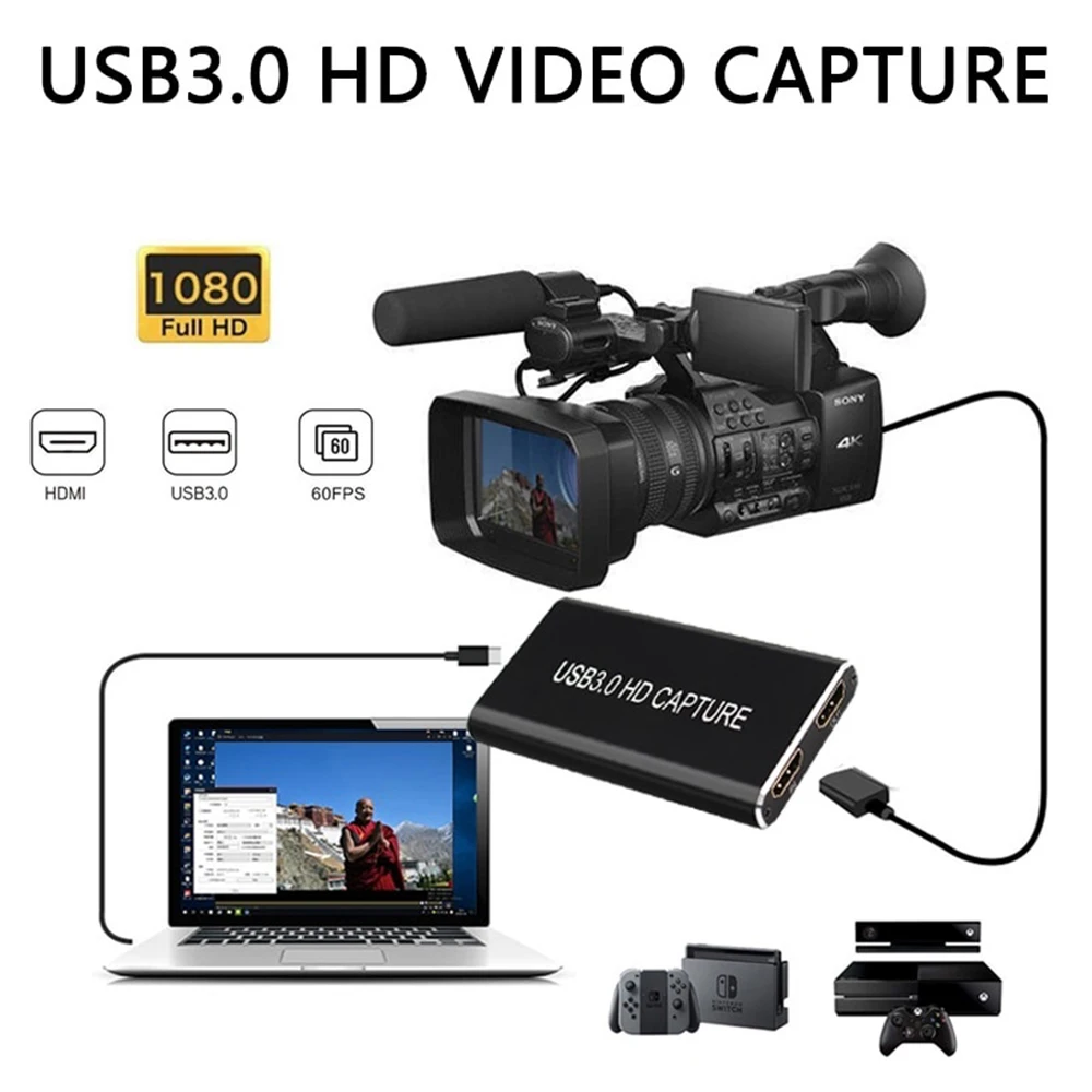 Video Capture HDMI To USB C USB3.0 Type C Capture Device With 3.5mm Audio for Windows/Mac STB Game Recording PS4 HDMI Capture 
Video Capture HDMI To USB C USB3.0 Type C Capture Device With 3.5mm Audio for Windows/Mac STB Game Recording PS4 HDMI Capture