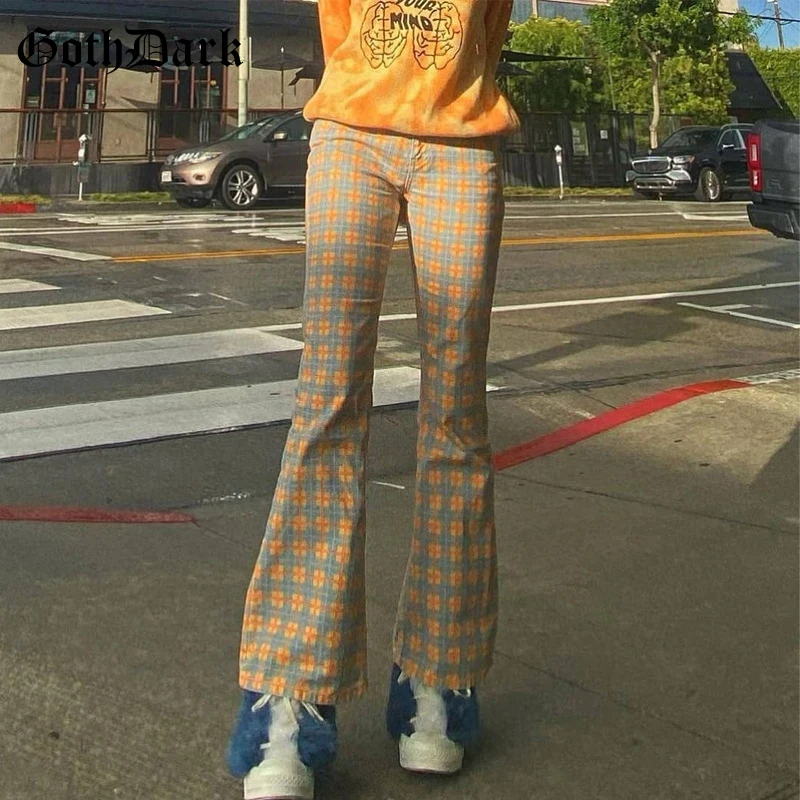 Goth Dark Harajuku E-Girl Aesthetic Women Flare Pants Gothic Plaid Print Grunge Vintage Indie Style Trousers Fashion Streetwear
Goth Dark Harajuku E-Girl Aesthetic Women Flare Pants Gothic Plaid Print Grunge Vintage Indie Style Trousers Fashion Streetwear