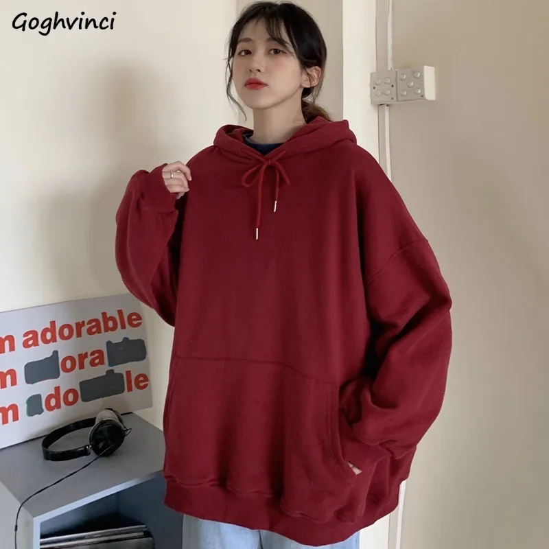 With Hat Hoodies Women Drawstring Solid Fashion Chic Plus Velvet Thicker Korean Style Casual Ins Warm Simple New Female Pullover 
With Hat Hoodies Women Drawstring Solid Fashion Chic Plus Velvet Thicker Korean Style Casual Ins Warm Simple New Female Pullover