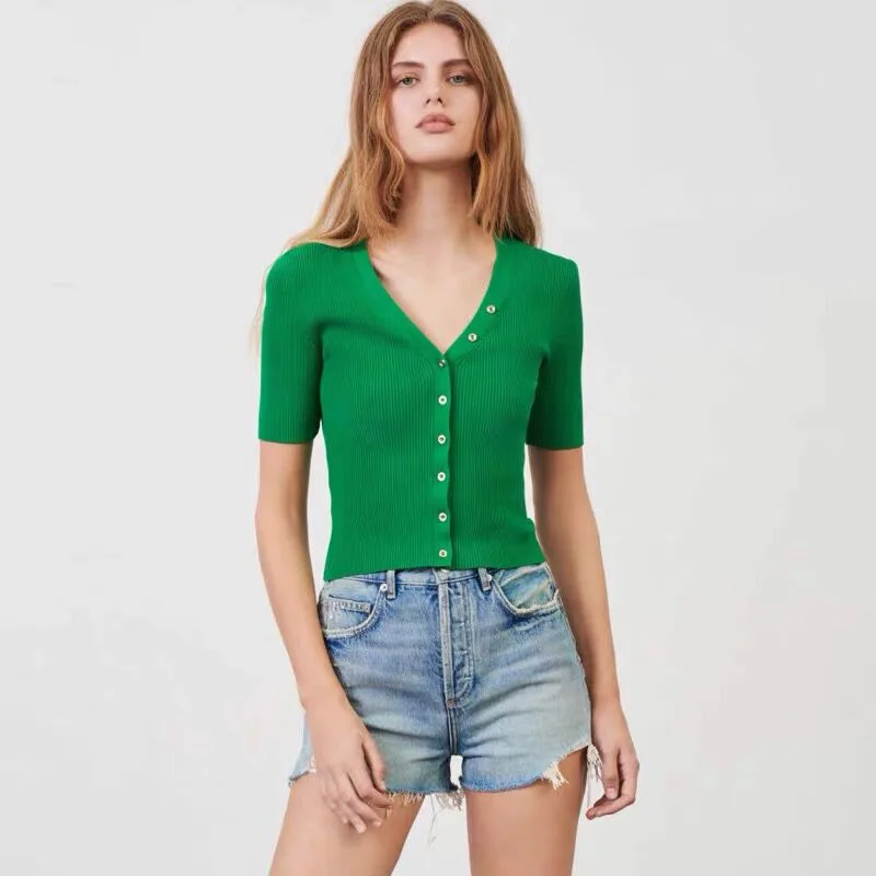 M home 2021 spring and summer new women's V-neck black metal buckle sweater MFPPU00338
M home 2021 spring and summer new women's V-neck black metal buckle sweater MFPPU00338