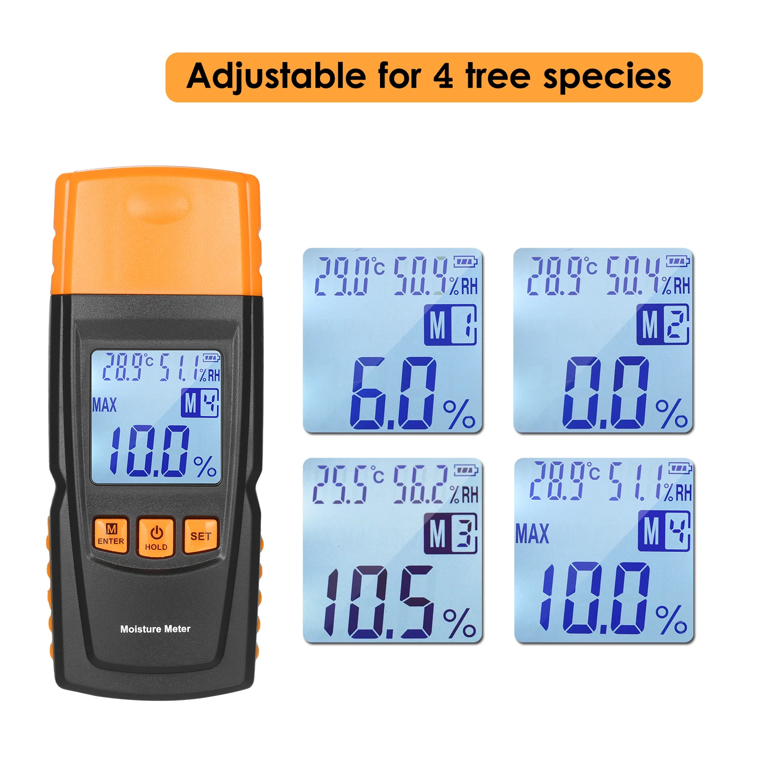 

Цифровой измеритель влажности древесины KKmoon 3 в 1, Анализатор содержания воды в Дре, тестер влажности и температуры окружающей среды