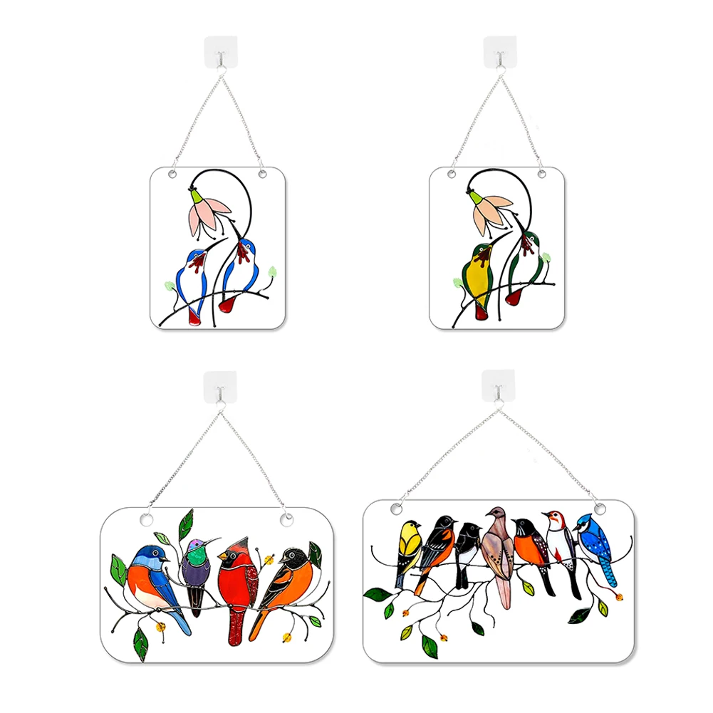 Creative Window Panel Stained Glass Birds-on-a-wire Window Panel Hanging Catcher Home Decoration Accessories Room Decoration
Creative Window Panel Stained Glass Birds-on-a-wire Window Panel Hanging Catcher Home Decoration Accessories Room Decoration