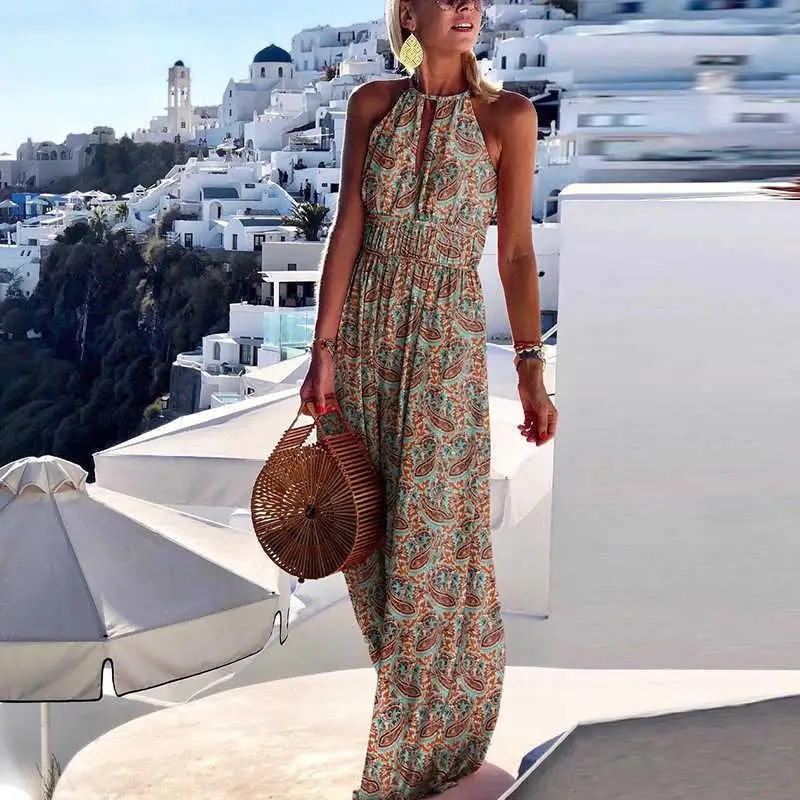 2021 Summer Boho Floral Print Long Party Dress Women Elegant Halter Sleeveless Maxi Dress Spring Backless Hollow Out Dresses 2XL
2021 Summer Boho Floral Print Long Party Dress Women Elegant Halter Sleeveless Maxi Dress Spring Backless Hollow Out Dresses 2XL