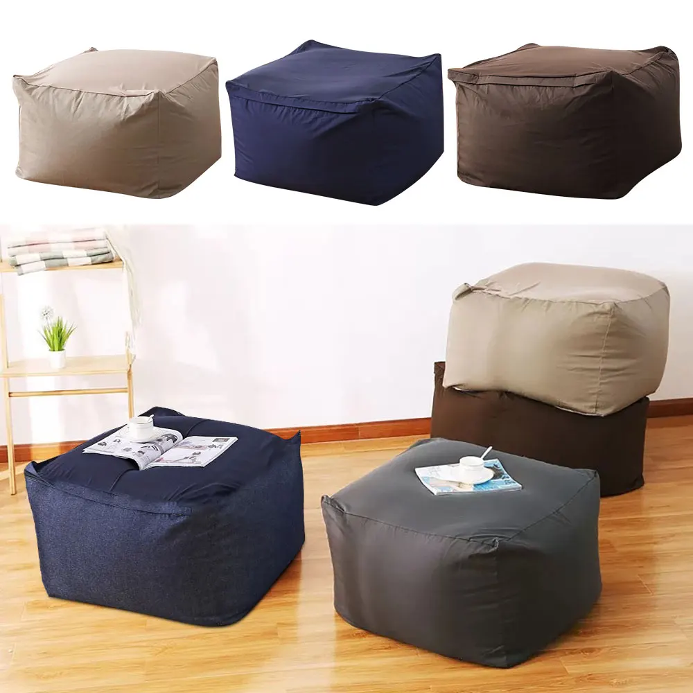 Чехлы для диванов Lazy Bean Bag стулья без наполнителя из льняной ткани сиденье пуф