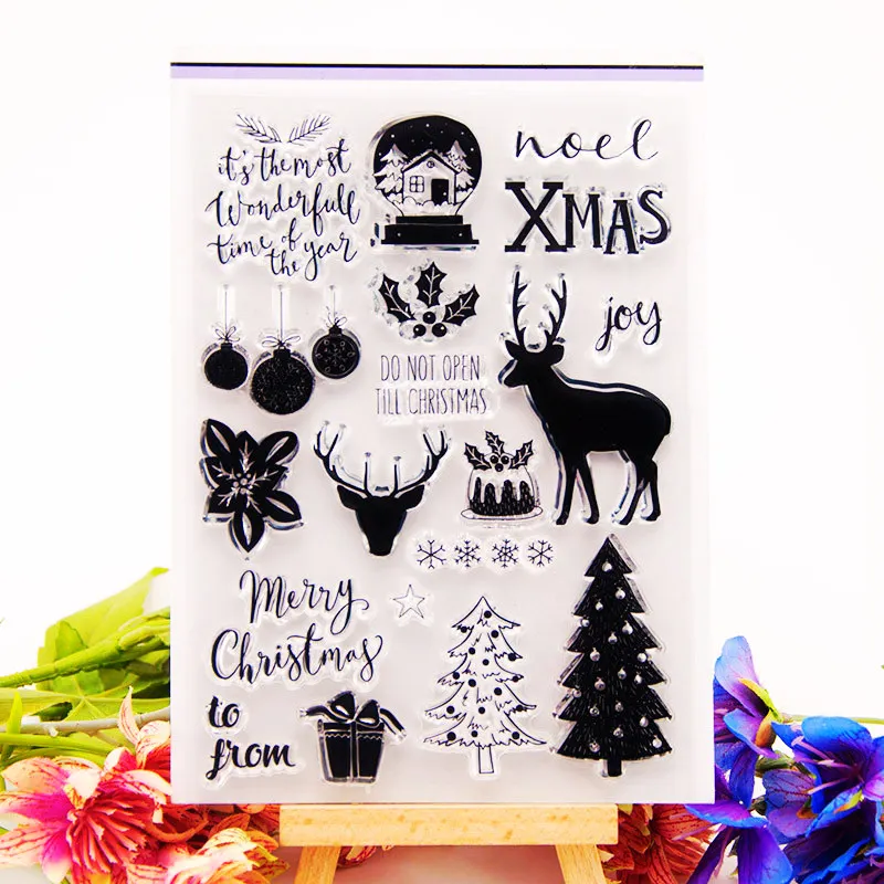 Christmas tree and deer Clear Stamp Transparent Silicone Seal for DIY Scrapbooking Card Making Photo Album Decor Crafts Supplies
Christmas tree and deer Clear Stamp Transparent Silicone Seal for DIY Scrapbooking Card Making Photo Album Decor Crafts Supplies