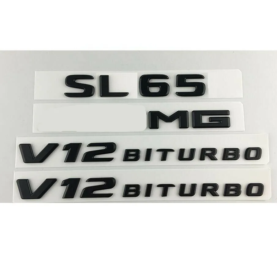 Черный SL65 Для AMG V12 BITURBO буквы для крыльев багажника Mercedes | Автомобили и мотоциклы