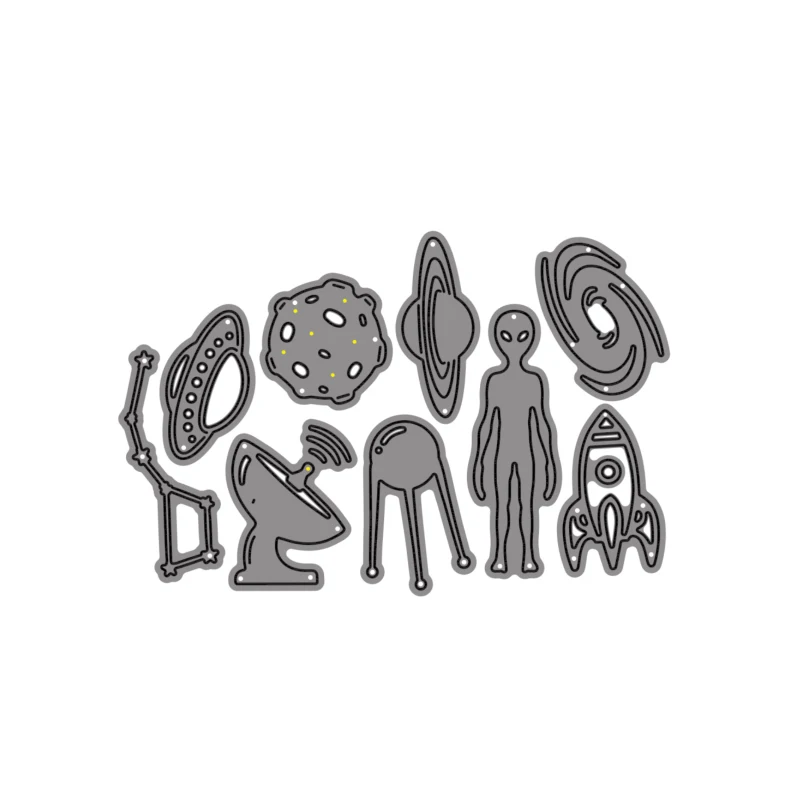 Planet Flying Saucer Rocket Alien Cutting Dies Scrapbooking For Craft Card Photo Album Making DIY Embossing Stencil Die Cut 2021
Planet Flying Saucer Rocket Alien Cutting Dies Scrapbooking For Craft Card Photo Album Making DIY Embossing Stencil Die Cut 2021
