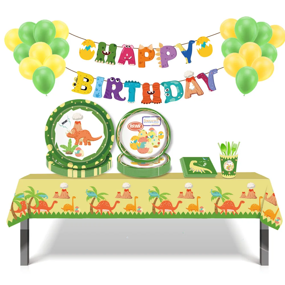 Jungle Cute Dinosaurs Rawr Dino Birthday Party Disposable Tableware Sets Swirls Banner Tablecloths Baby Shower Party Decorations
Jungle Cute Dinosaurs Rawr Dino Birthday Party Disposable Tableware Sets Swirls Banner Tablecloths Baby Shower Party Decorations
