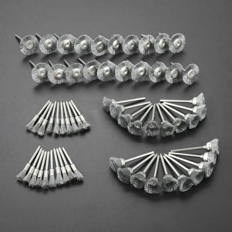 60pcs/Set Stainless Steel Wire Brushes Wheel Electric Polishing Woodworking Tool 3mm Shank Mini Brushed Burr Welding Metal
60pcs/Set Stainless Steel Wire Brushes Wheel Electric Polishing Woodworking Tool 3mm Shank Mini Brushed Burr Welding Metal