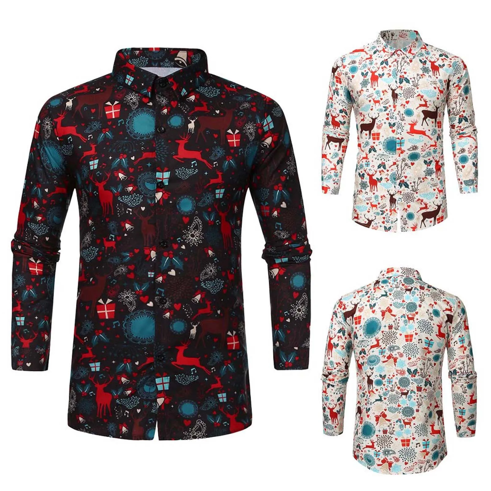 Winter Blouse Christmas Printed Shirts Sleeve Long Casual Fashion Top Autumn Men's Men Shirts
Winter Blouse Christmas Printed Shirts Sleeve Long Casual Fashion Top Autumn Men's Men Shirts